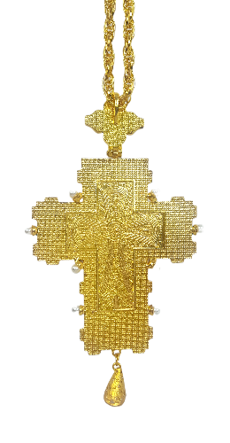 Jeweled Pectoral Cross - Style No. 07 (green border)