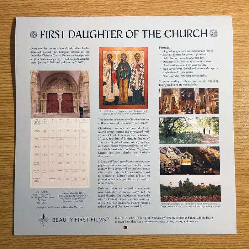 Calendar of Liturgical Seasons 2026 (Julian version, old calendar)