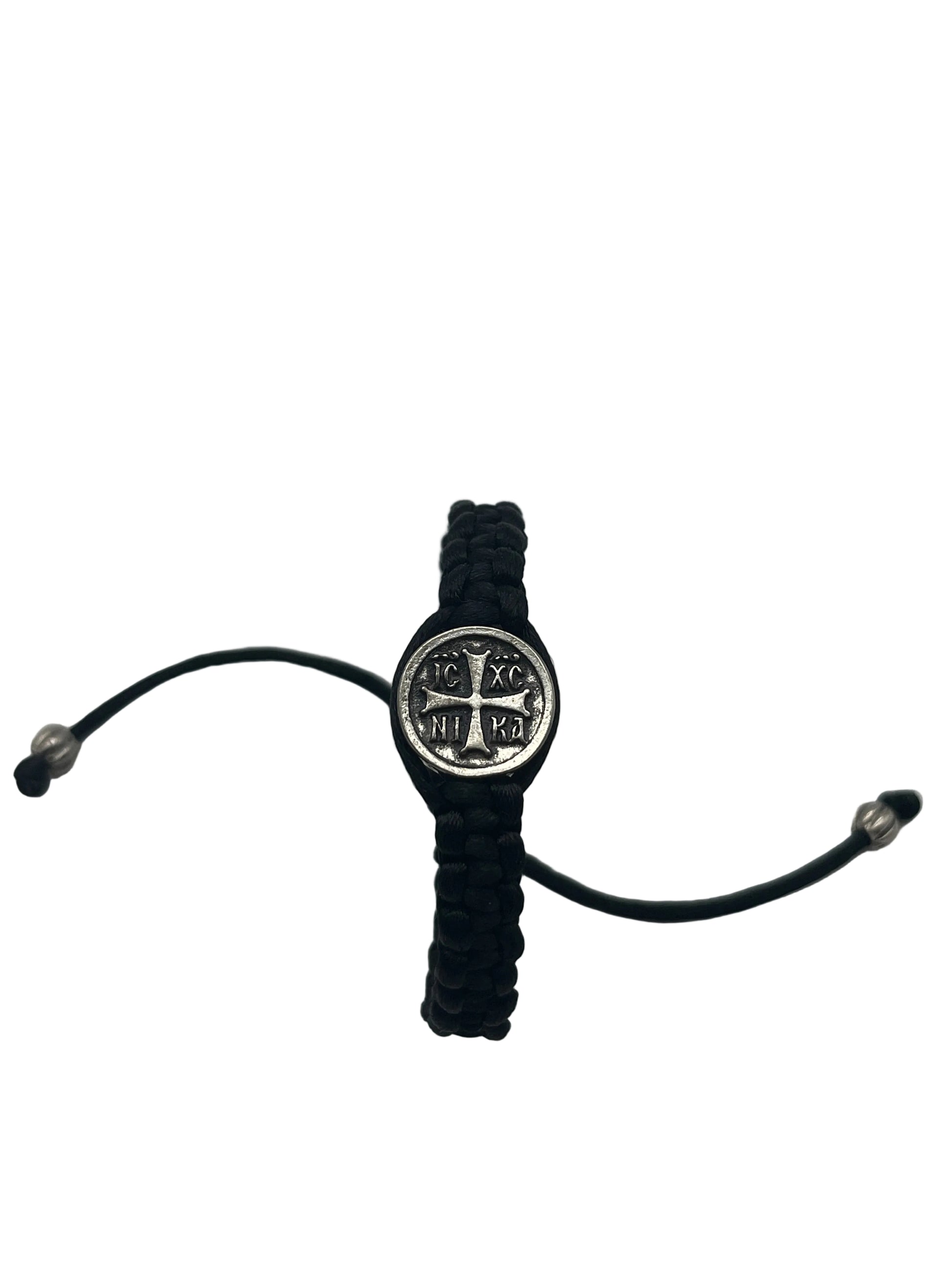 Macrame Bracelet with Icon of Cross (Adjustable)