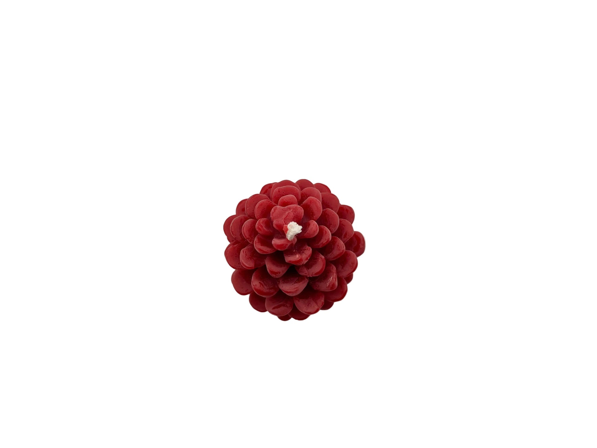 Medium Pinecone Candle Red 3rd angle