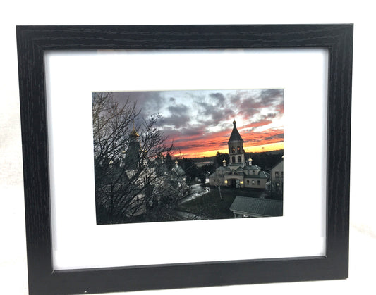 Monastery Sunset: Framed Photo