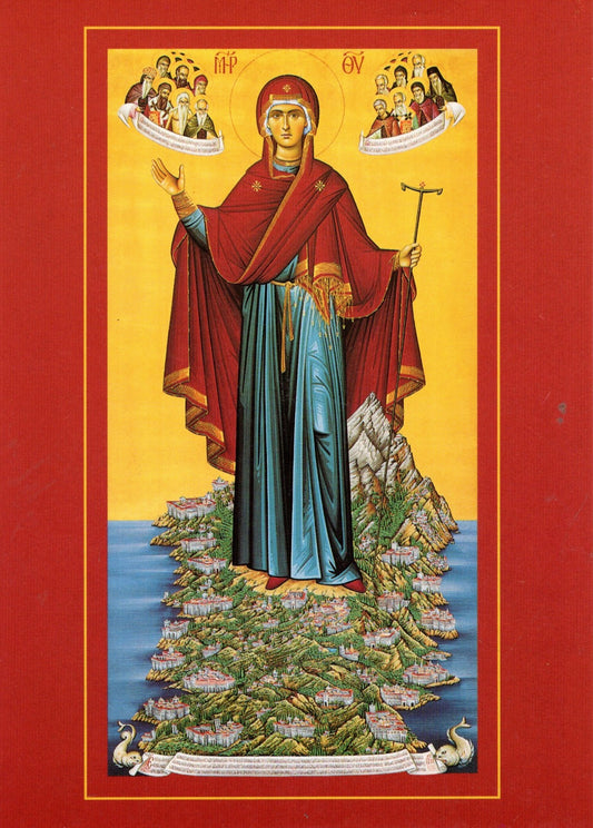 Theotokos "Abbess of Mount Athos" 4x6 Paper Icon