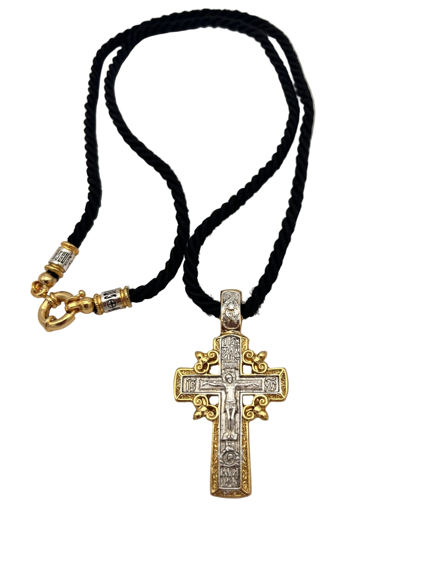 Pendant Cross 08 (on Wrapped Cord) Front