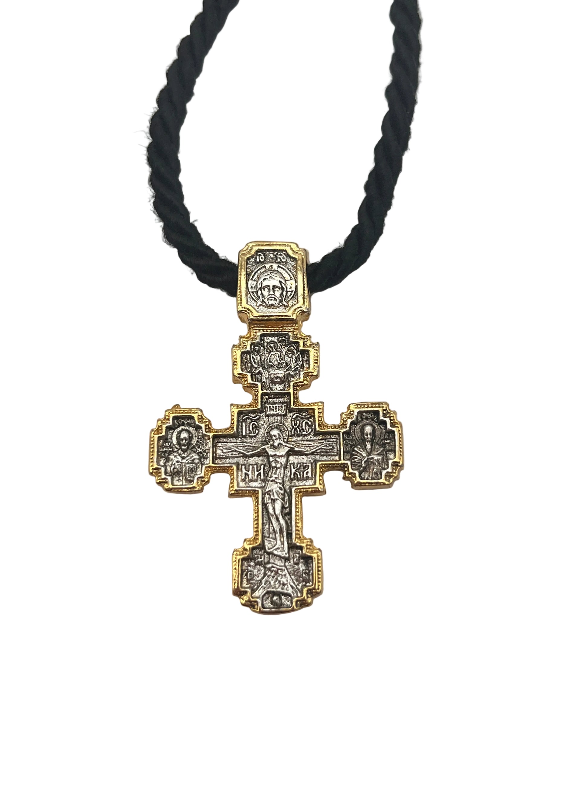 Pendant Cross 09 (on Wrapped Cord) Christ zoomed