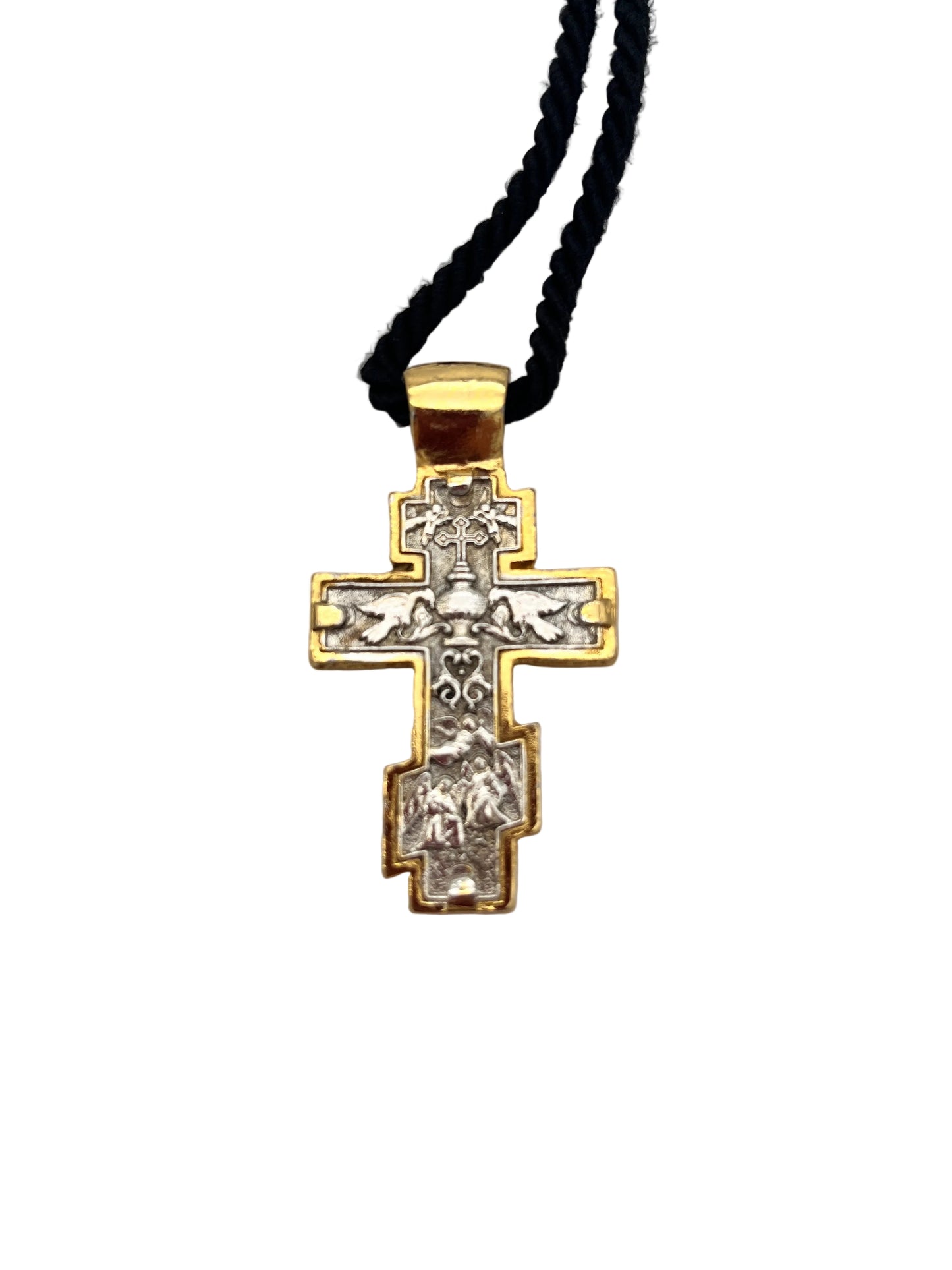 Pendant Cross 10 (on Wrapped Cord) back zoom
