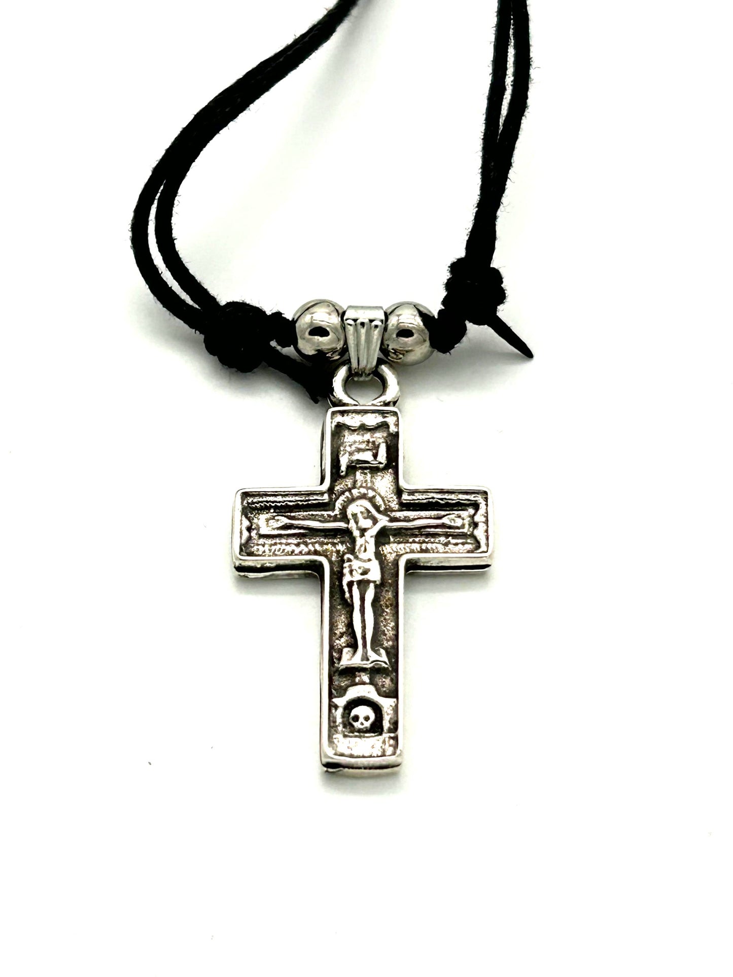 Pendant Cross 04 (Grey with Adjustable Nylon Cord)