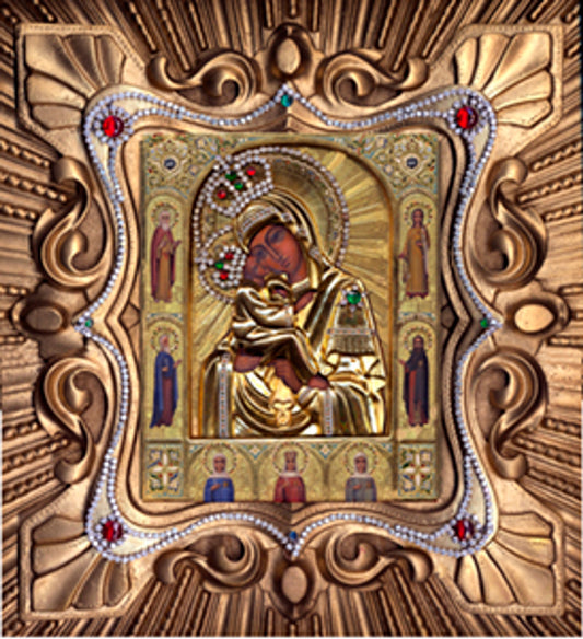 Theotokos (Pochaev) Mounted Jordanville Icon