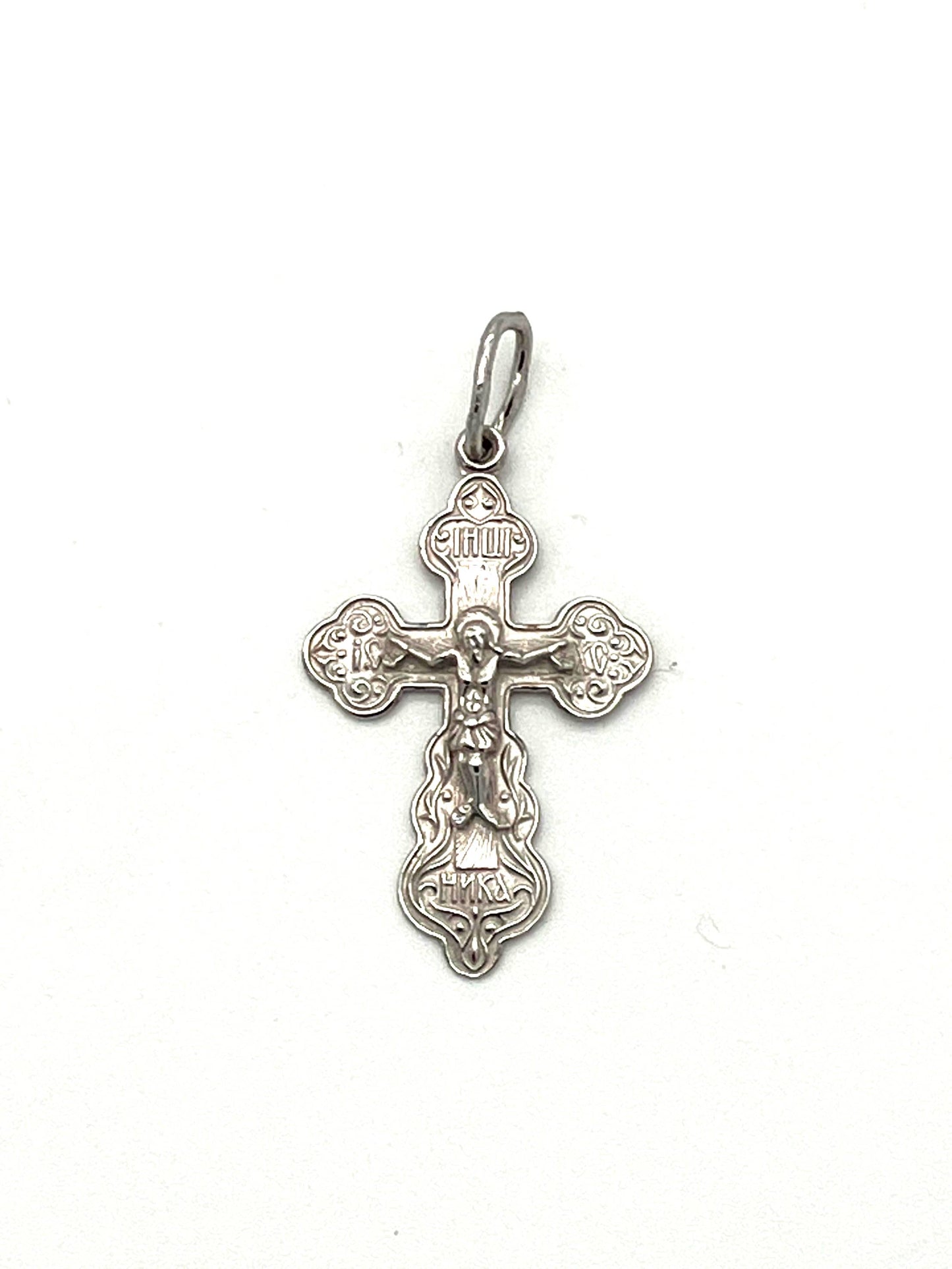 Sterling Silver Cross - Style No. 94 (with Icon of Crucifixion)