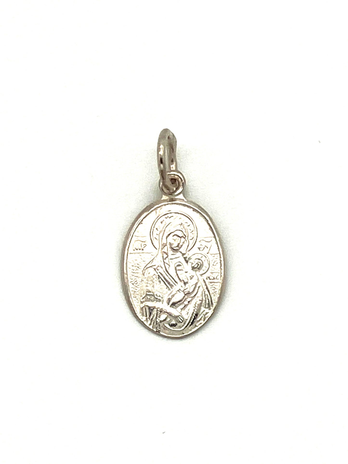 Silver Pendant - Style No. 05 (with Icon of Theotokos and Slavonic Inscription)