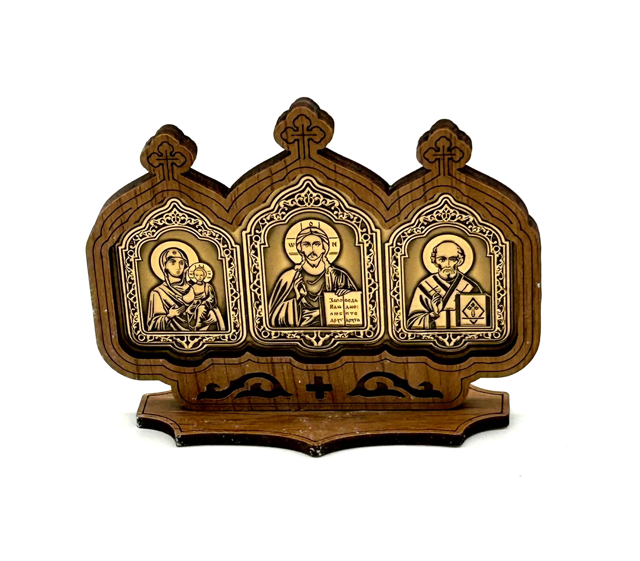 Small Triptych 01 (Christ, Theotokos and St. Nicholas) – Holy Trinity ...
