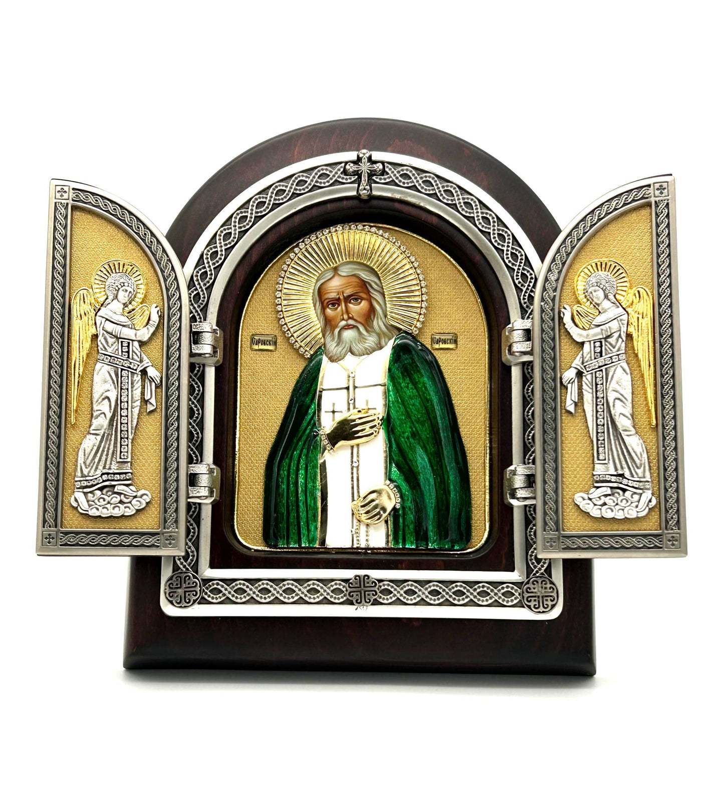 St. Seraphim of Sarov Triptych with Holy Angels