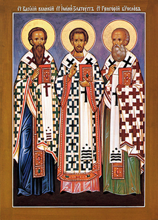 The Three Holy Hierarchs Mounted Jordanville Icon