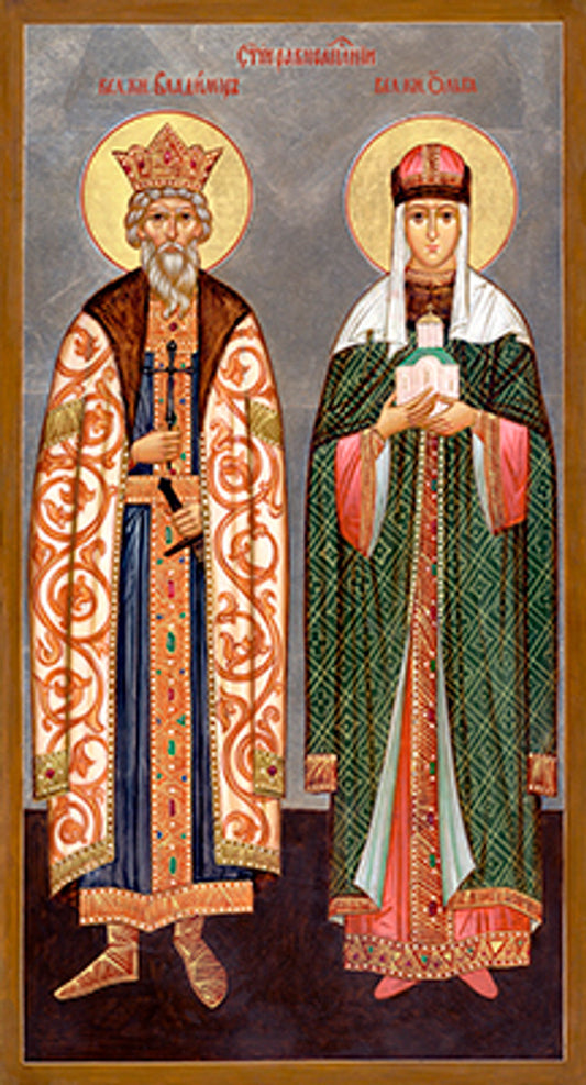Sts. Vladimir and Olga Mounted Jordanville Icon