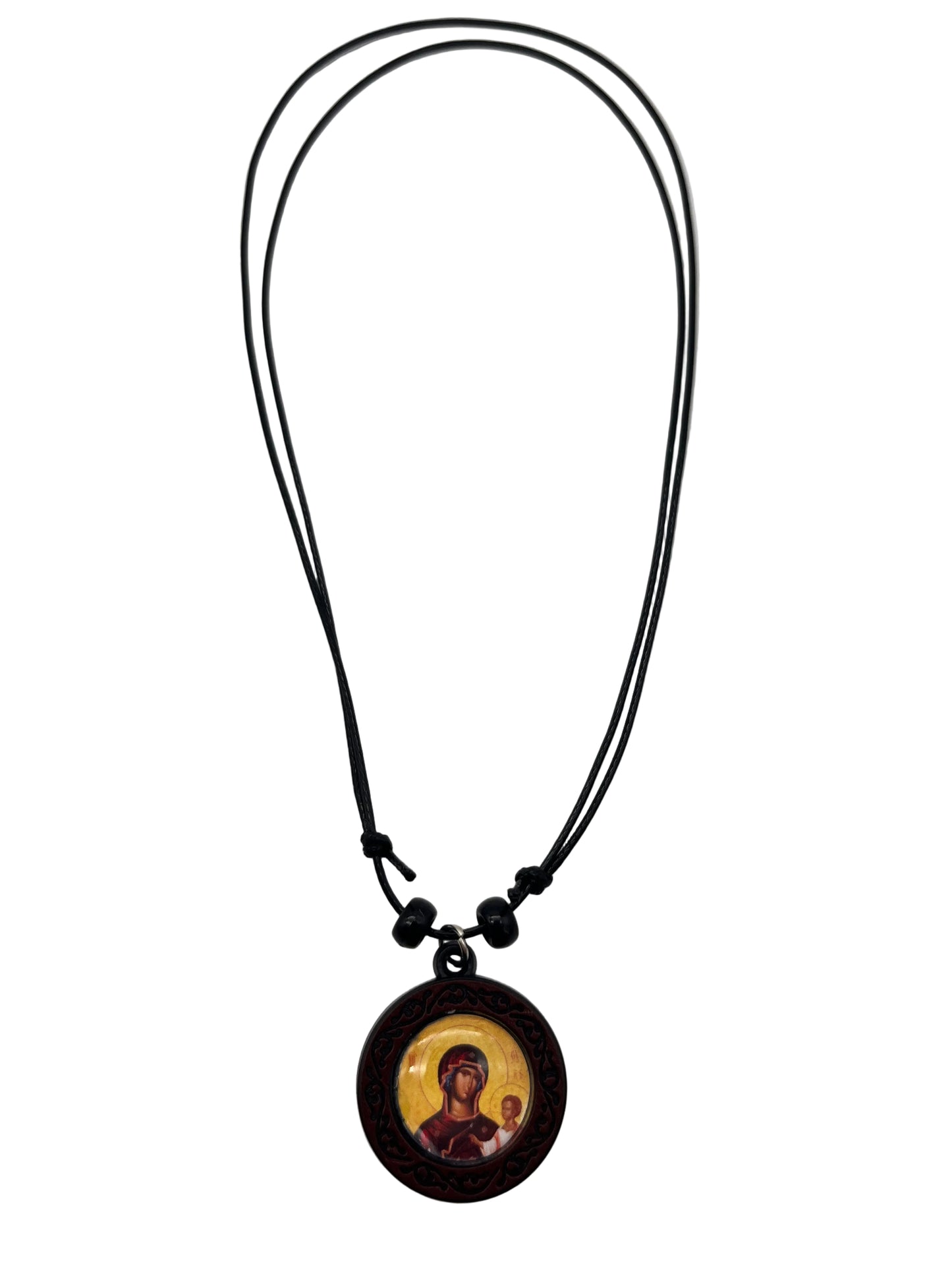 Orthodox Christian necklace icon of the Theotokos