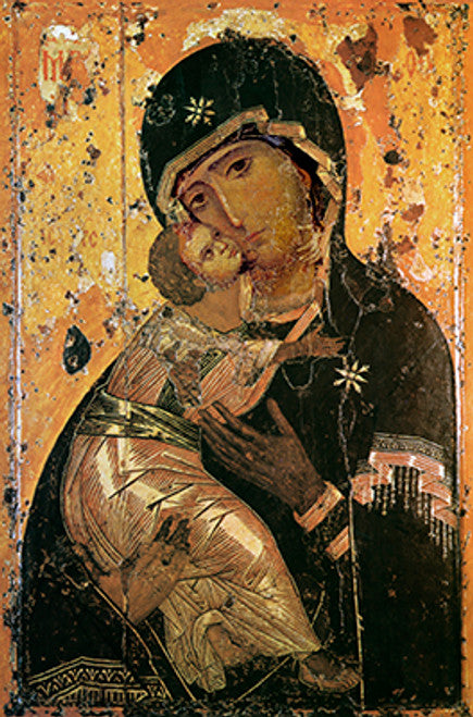 [Damaged] Vladimir Theotokos Jordanville Canvas Icon - 7 in.