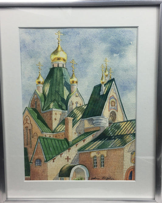 Watercolor of Jordanville Cathedral 01