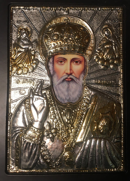 St. Nicholas, Silver-plated Icon