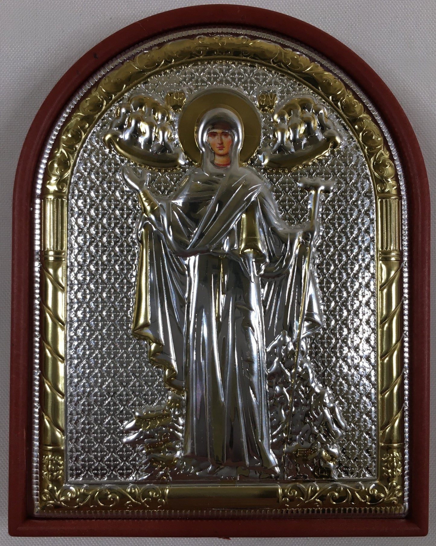 Theotokos of Mt. Athos, Small Rounded Metallic Icon