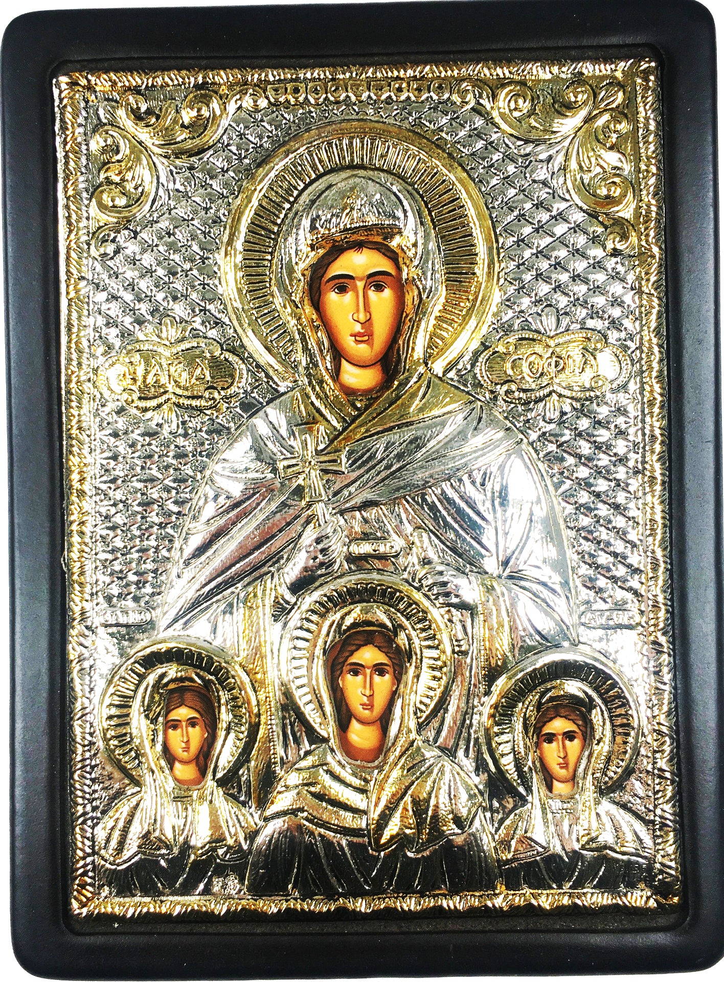 Sts. Sophia, Vera, Nadezhda, Lyubov plated Icon