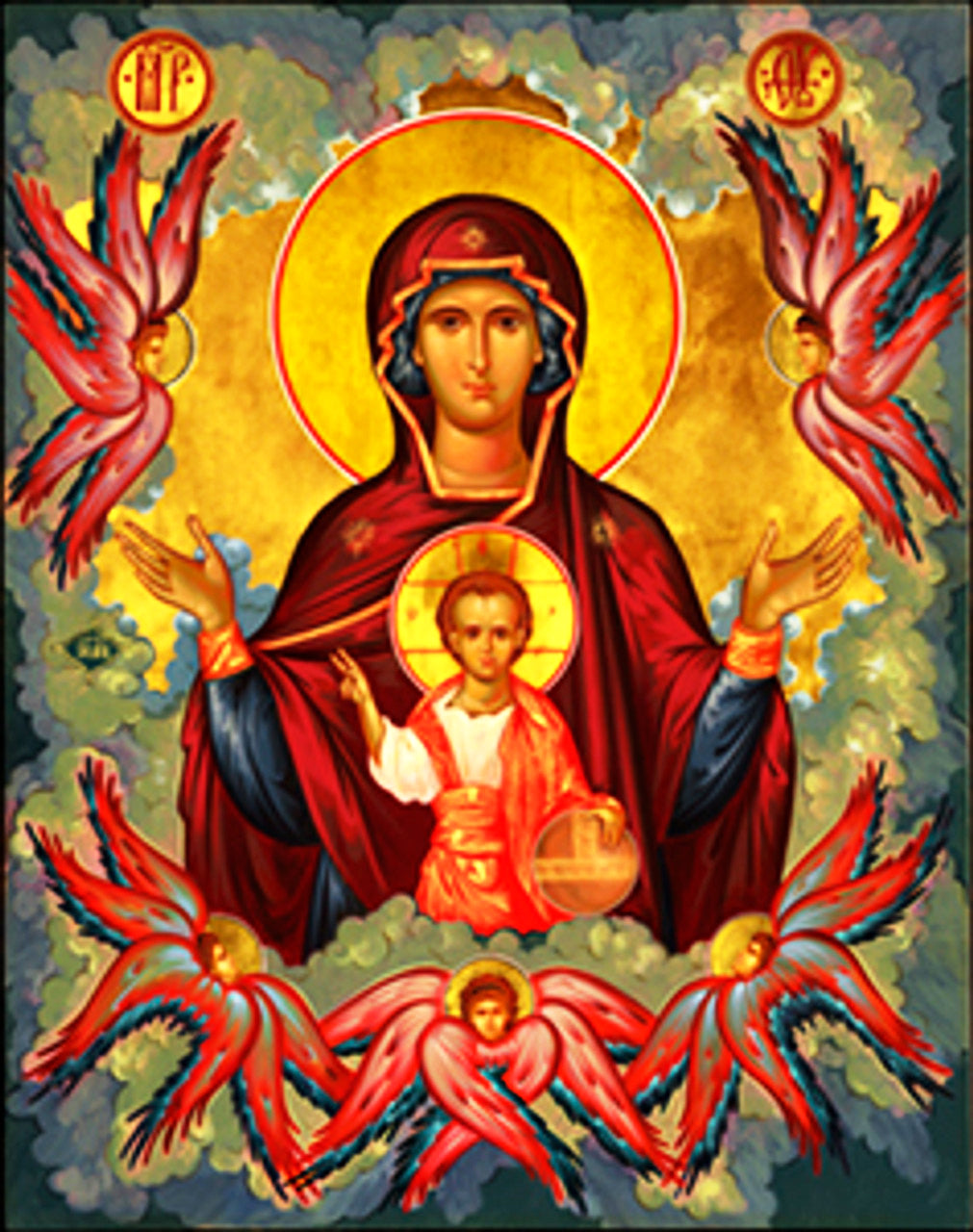 Theotokos (Of the Sign) Canvas Mounted Icon