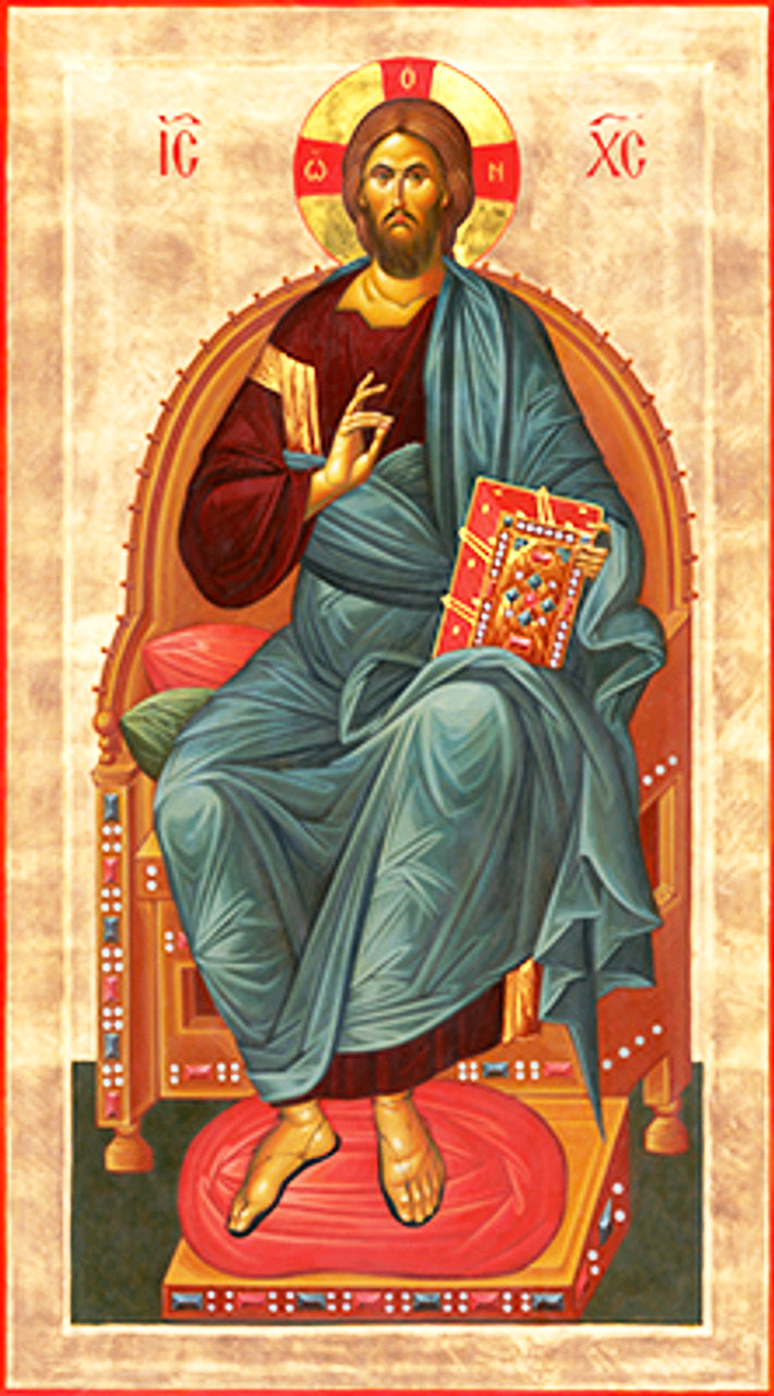 Christ (Enthroned) Mounted Jordanville Icon