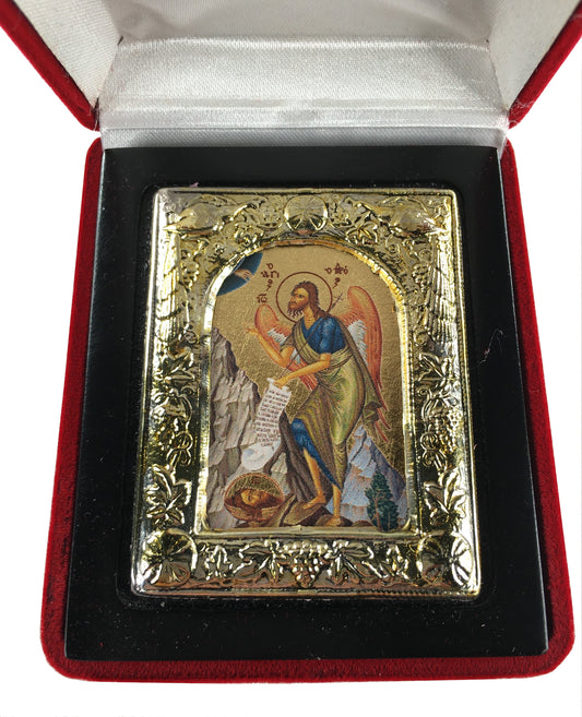 St. John the Baptist, Small Icon, Silver border